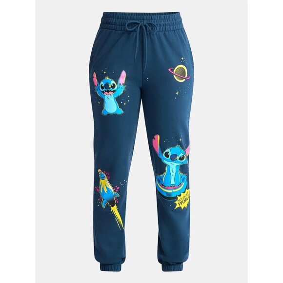 Disney Denim - Disney Stitch Women's Graphic Jogger Pants, 29" Inseam, Size L (12-14), Relaxed